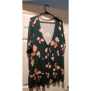 Torrid Green Floral Peplum